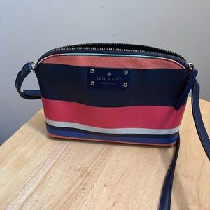 Kate Spade striped multi color purse. Adjustable strap